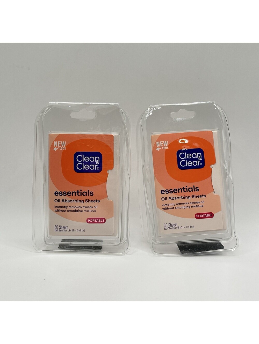 2x Clean and Clear Oil Absorbing Sheets - 50 sheets per pack - New Sealed